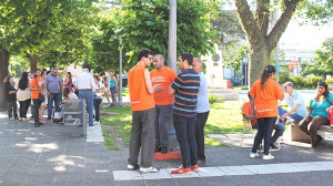Militantes del PJ, FpV en plaza San Martín