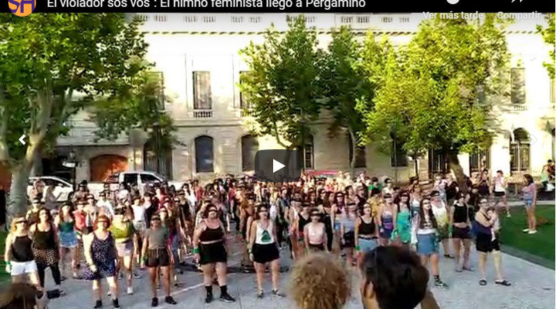 Las Artistas Pergaminenses Unidas recrearon la performance nacida en Chile