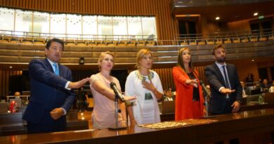 Polémica por diputada que juró con una remera con la bandera británica