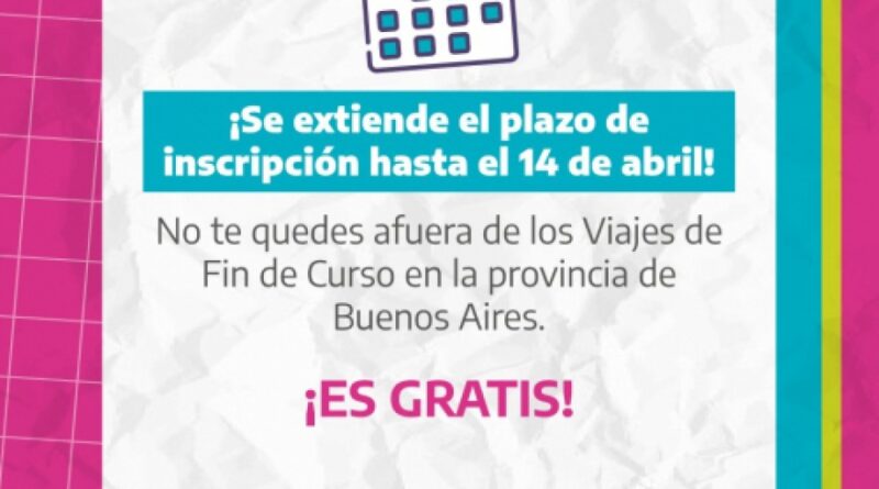 Viajes de fin de curso gratis: El plazo de inscripción finaliza el 14 de abril